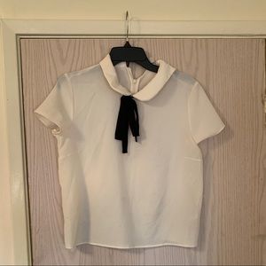 Monki cream top with tie